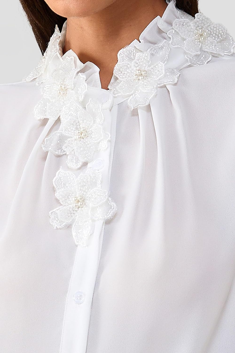 Women's Long Sleeve Ruffles Blouse, Casual Shirt Top for Daily & Vacation Outfits