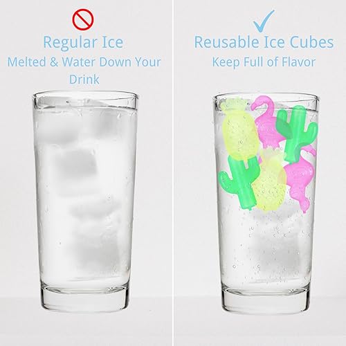 Miniatura 3 de Cubos de hielo reutilizables con tapa y contenedor, paquete de 60 cubos de plástico para bebidas, sin BPA, colorido hielo recongelable para