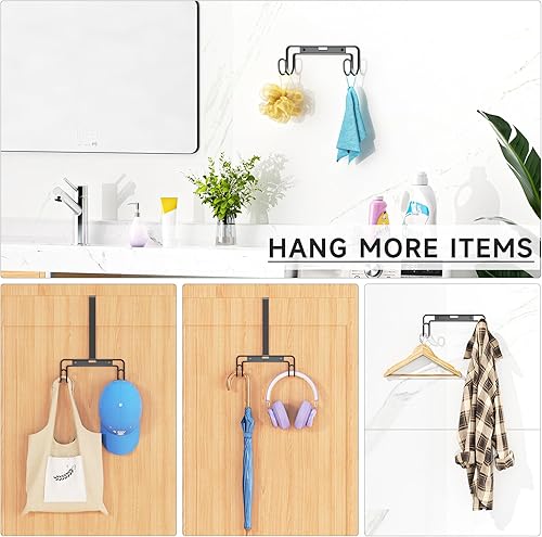 Miniatura 9 de Soporte para tabla de planchar sobre la puertamontaje en pared con gancho extraíble, para cuarto de servicio, soporte de pared para patas en Y o T,