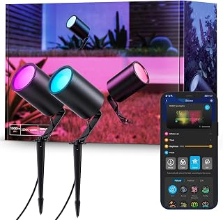 Govee Outdoor Spot Lights, Halloween Decoration, IP65 Waterproof Uplight Landscape Spotlights, WiFi Low Voltage Landscape Lights Work with Alexa, RGBIC Color Changing Exterior Pathway Lights, 2 Pack