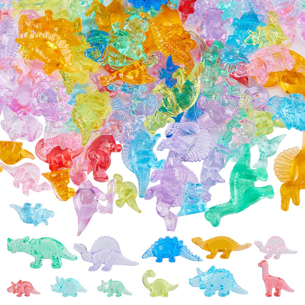 SUPERFINDINGS 128PCS Mini Dinosaur Figures Animals Figurine Miniatures Acrylic Dinosaur Party Favors Micro Landscape Ornaments for Pool Home Garden
