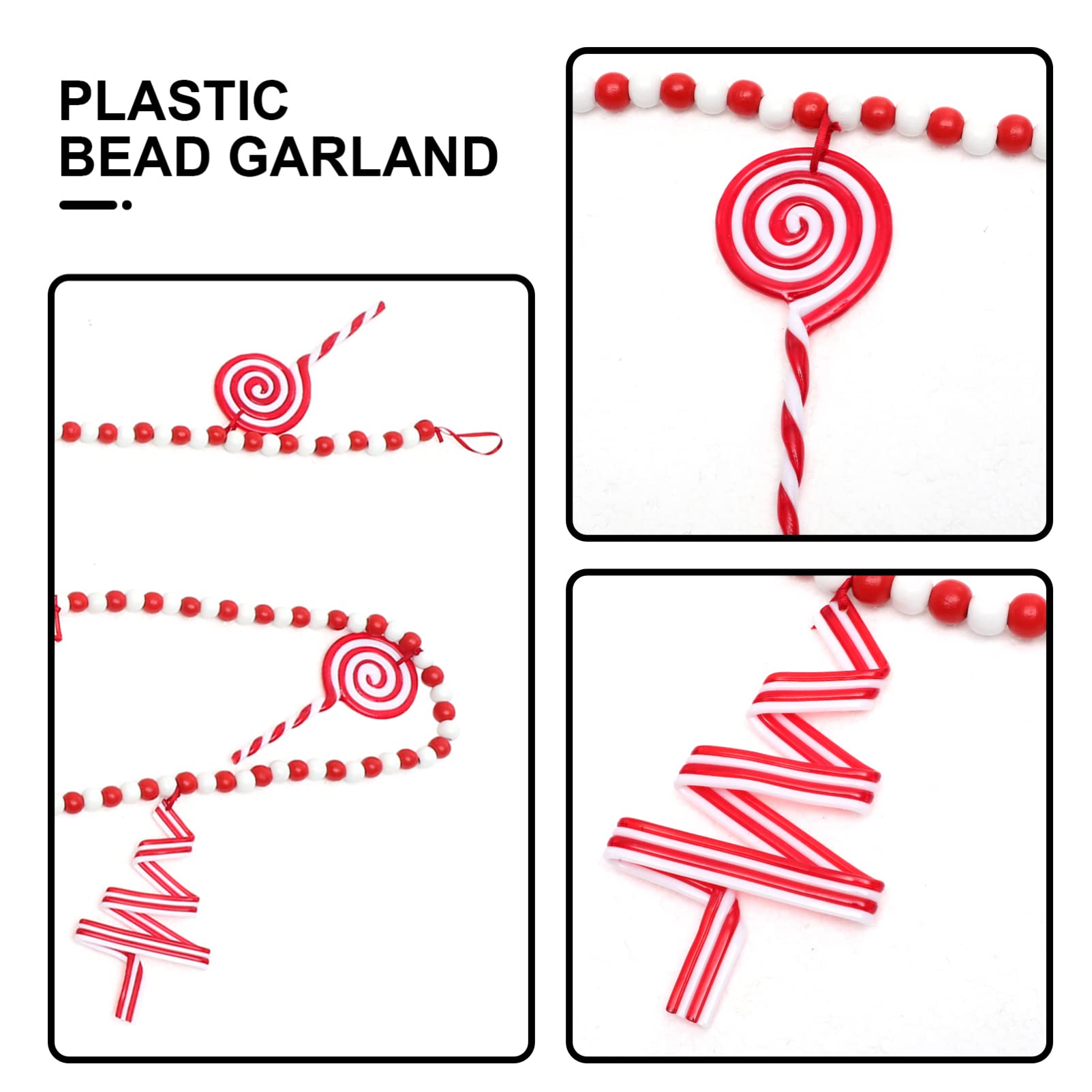 Alipis 3stücke Xmas Beads Garland Holzperlen Weihnachtsbaum Dekoration Wandhängende Ornament Für Festliche Anlässe Leicht Und Langlebig Für Zuhause Party Restaurant Und