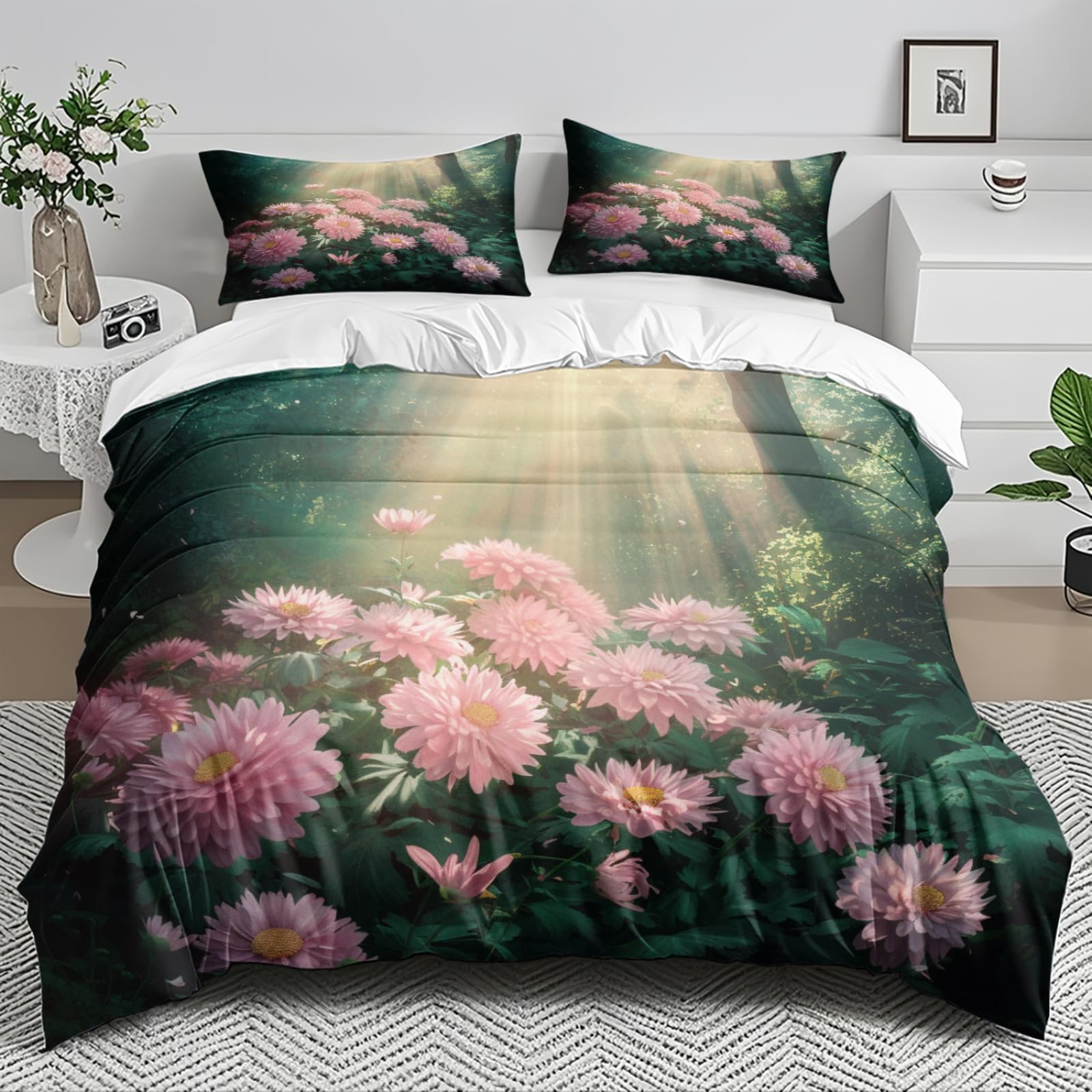 Housse de couette 240 x 260 cm avec fermeture éclair en microfibre durable