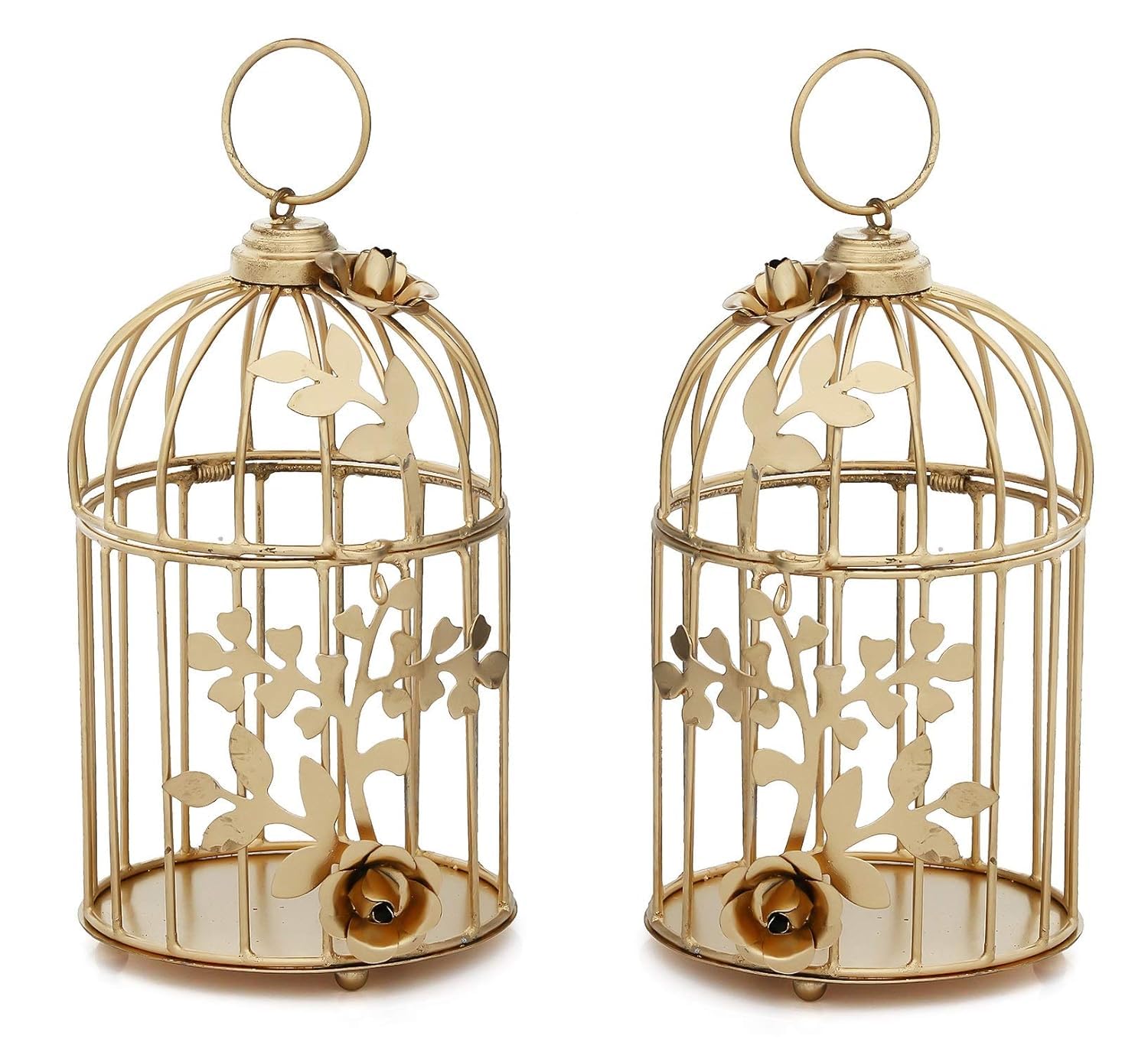 Sanvatsar Gold Color Metal Bird cage Tealight Candle Holder with Flower Vine for Home Décor (B0DG8XXLQR) Amazon Price History, Amazon Price Tracker
