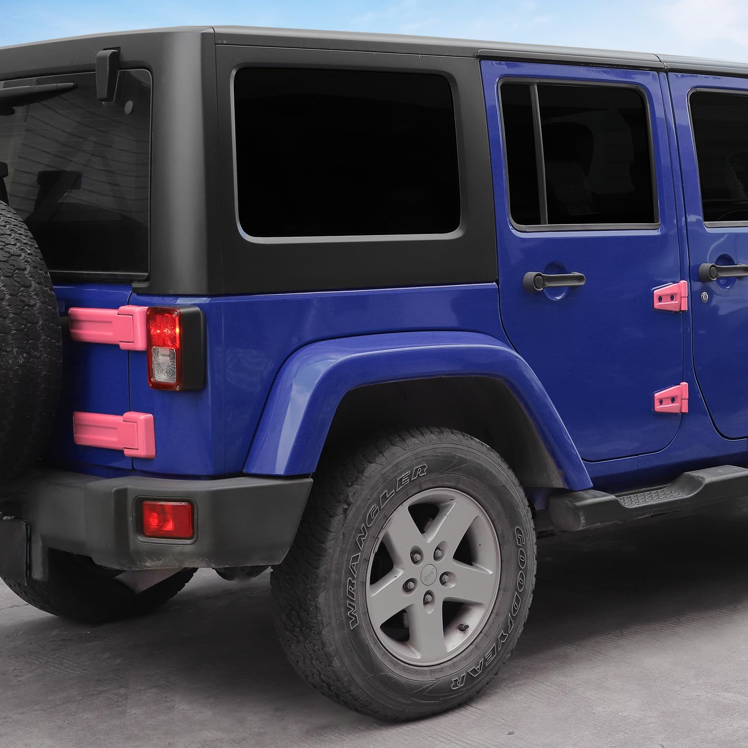 Jimen Compatible with 2007-2018 Jeep Wrangler JK & Unlimited 4 Door, 34PCS Door Hinge & Hood Hinge & Tailgate Hinge Cover Trim (Pink)