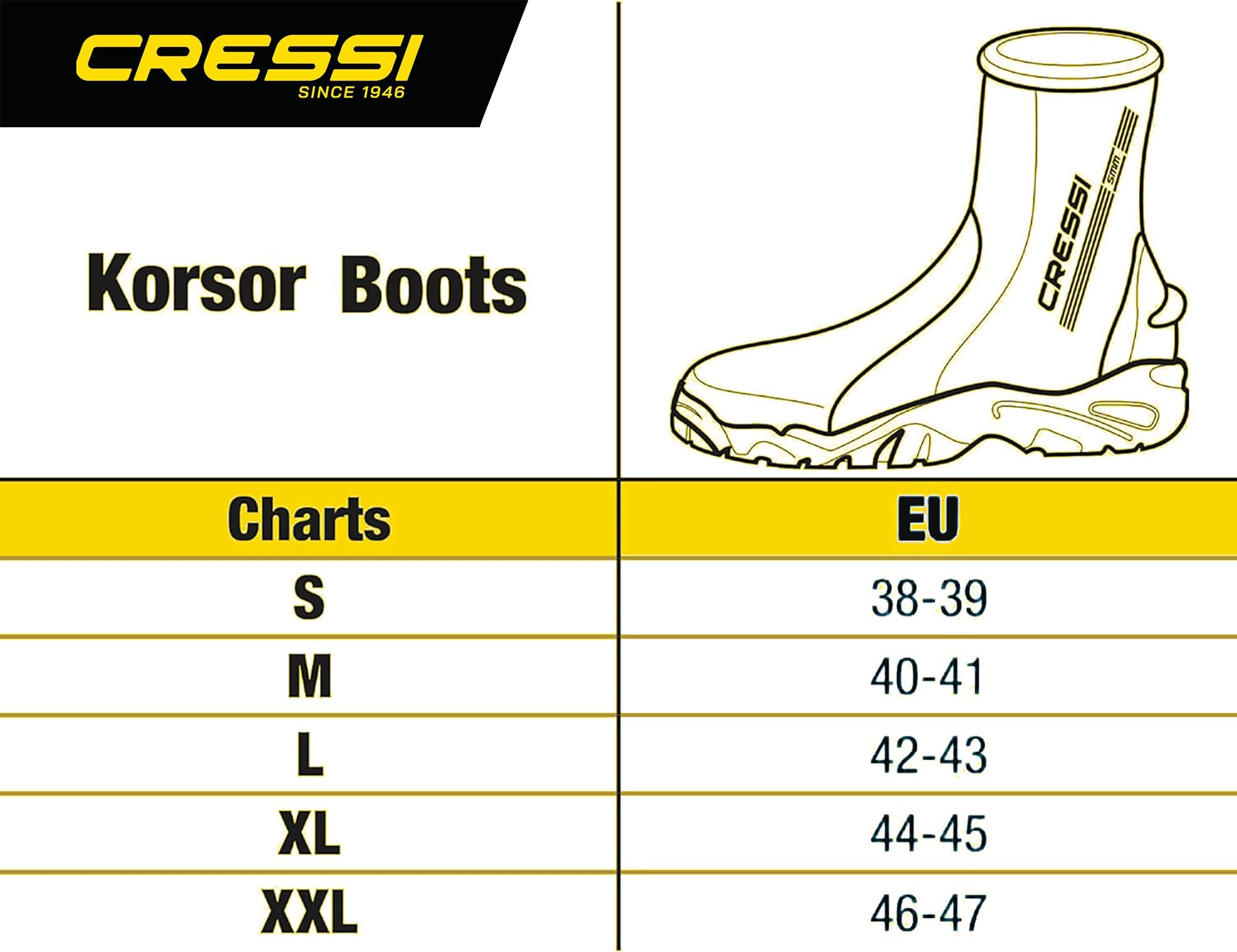 Cressi KORSOR Semi-Rigid Sole Boots 3mm 2XL