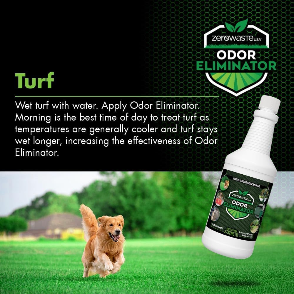 ZERO WASTE USA Odor Eliminator Ultra Concentrate - Commercial Strength Enzyme Cleaner - Eliminates odors from Any Organic Matter - Made in USA - Makes up to 32 Gallons (1 Gallon)