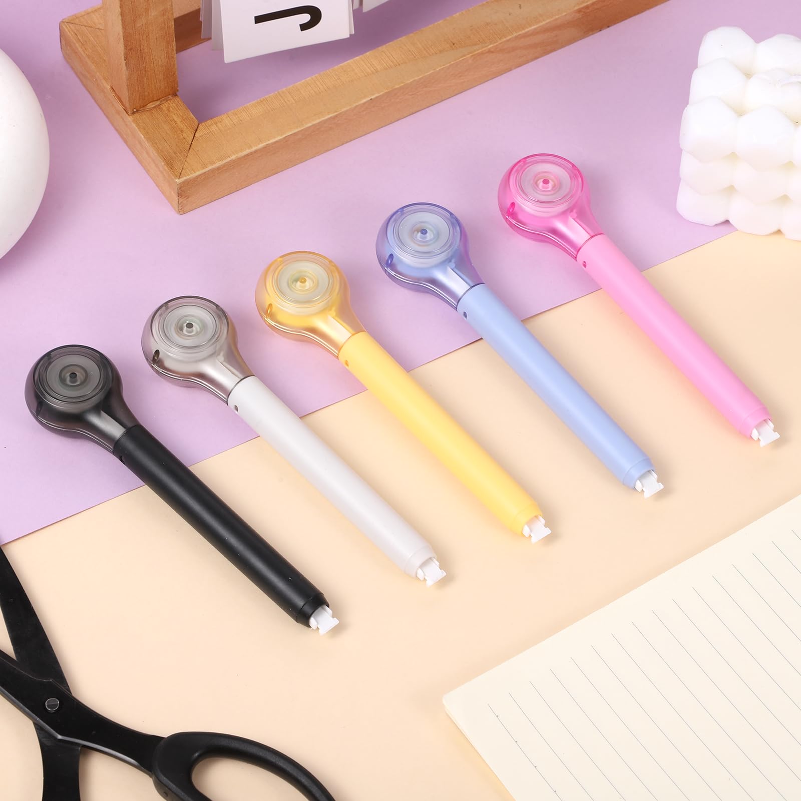 Bruislard Correction Tape Pens, Push Pull Protective Case, Comfortable Pen Shape, Instant Applicator (Correct Tape Core Size 1/2" x 27.5") 6 Pack 4