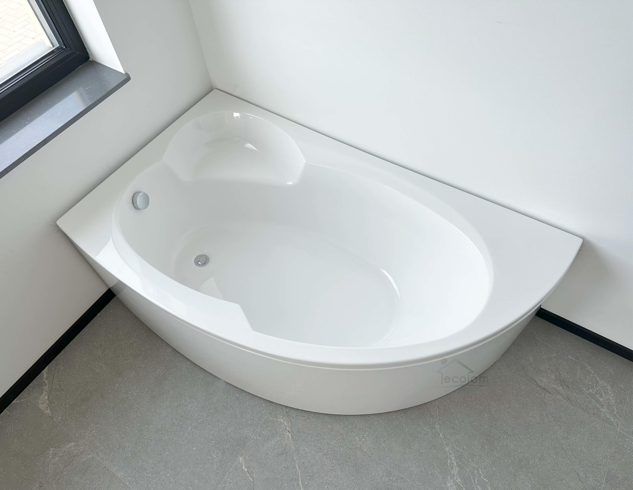 ECOLAM Eckbadewanne Avita 180x80cm Weiß - Komplett-Set Für 2 Personen Mit Schürze