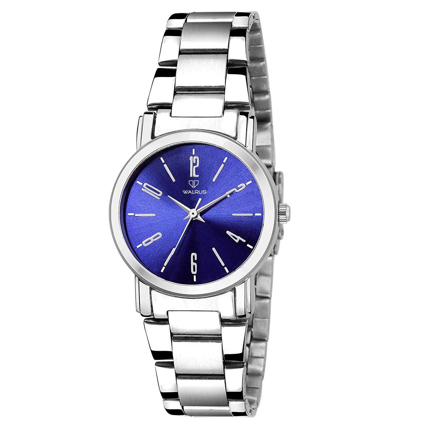Walrus Blue Dial Analog Womens Watch - Silver Metal Chain, Elegant Design, Business Watch -Old Money Style Watch, 30mm- Professional & Casual Use- Womens Wrist Watch for Gift (B07YJK1LFK) Amazon Price History, Amazon Price Tracker