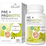 Ascuoli Probiotics for Women & Men - 300 Billion CFU, 24 Strains Probiotics + 15 Organic Herbs Blend, Daily Probiotic for Digestive Health, Immune, Gut, Bloating - 60 Capsule