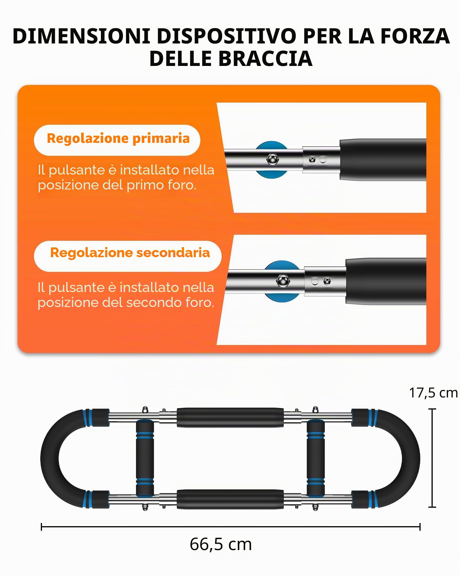 Twister Arm Exerciser, Barra di Allenamento a Molla a Resistenza Regolabile per l'allenamento Muscolare di Petto, Braccia, Spalle e avambracci, Attrezzatura Portatile per Il Fitness Domestico