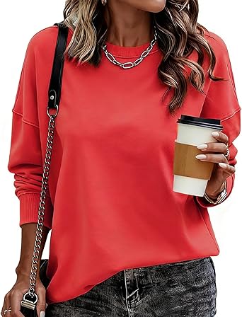 Womens Casual Crewneck Sweatshirt - 19 color varieties