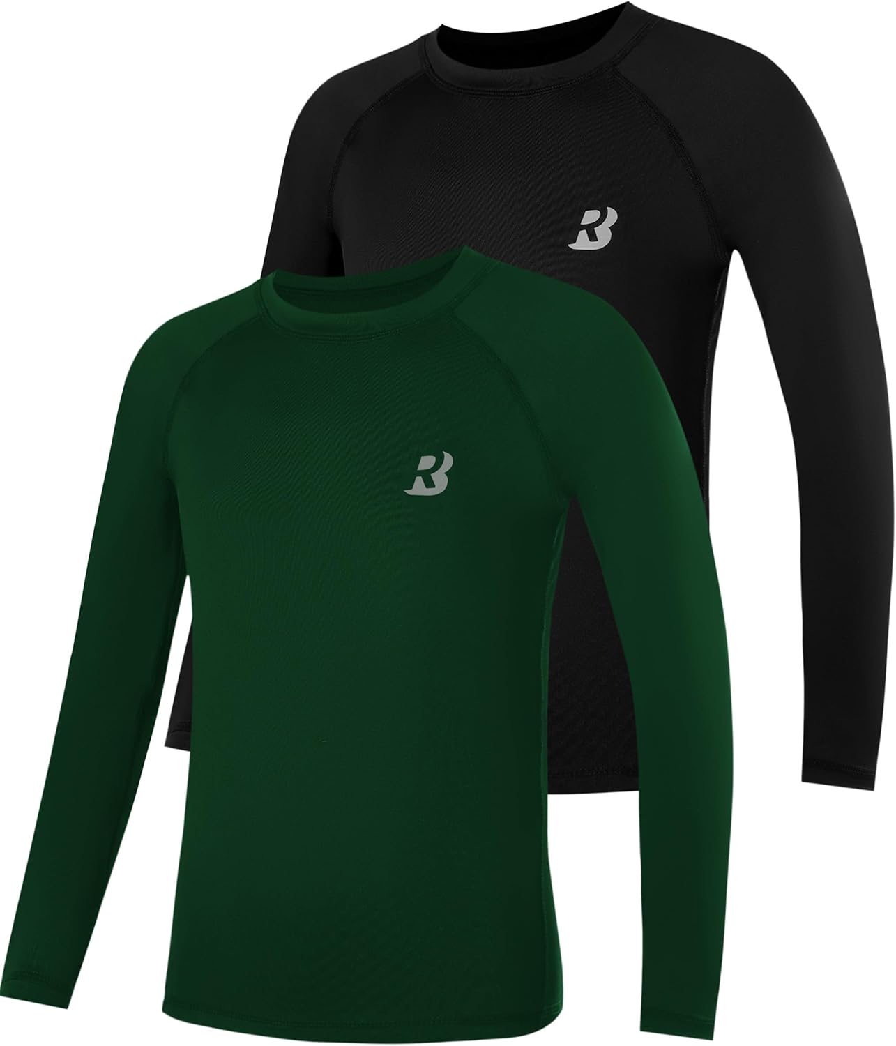 Roadbox Boys Youth Compression Shirts - Long Sleeve Athletic Undershirt Kids Quick Dry Base Layers for Baseball Soccer