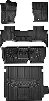 Floor Mats & Cargo Liner & Backrest Mat Fit for 2014-2022 Range Rover Sport 5-Seat Not for 7-seat/Not for P400e Plug-in Hybrid, Custom Fit All Weather TPE Range Rover Sport Accessories Full Sets
