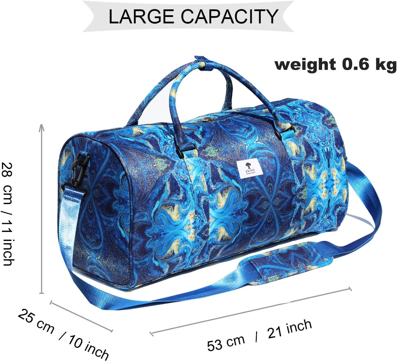 Gradient Colors Gym Duffel Bag, Travel Weekender Bag For Wome With A Toiletry Bag
