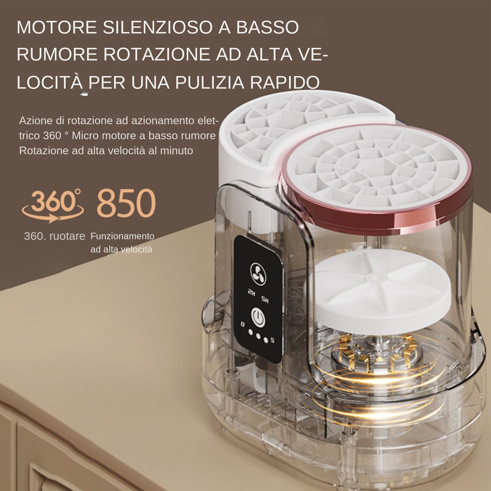 Pulitore Elettrico Per Pennelli Da Trucco,Asciugatura Rapida E Lavaggio Delicato | Pulitore Elettrico Per Pennelli | Per Appassionate Trucco Casa Bellezza Ombretti