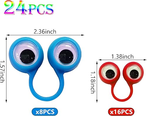 Miniatura 2 de Marionetas de dedo de ojo Googly Eye Finger Puppets Wiggly Eyeball Finger Puppet Rings Eye Finger Toy Party Favor 8 colores con dos tamaños