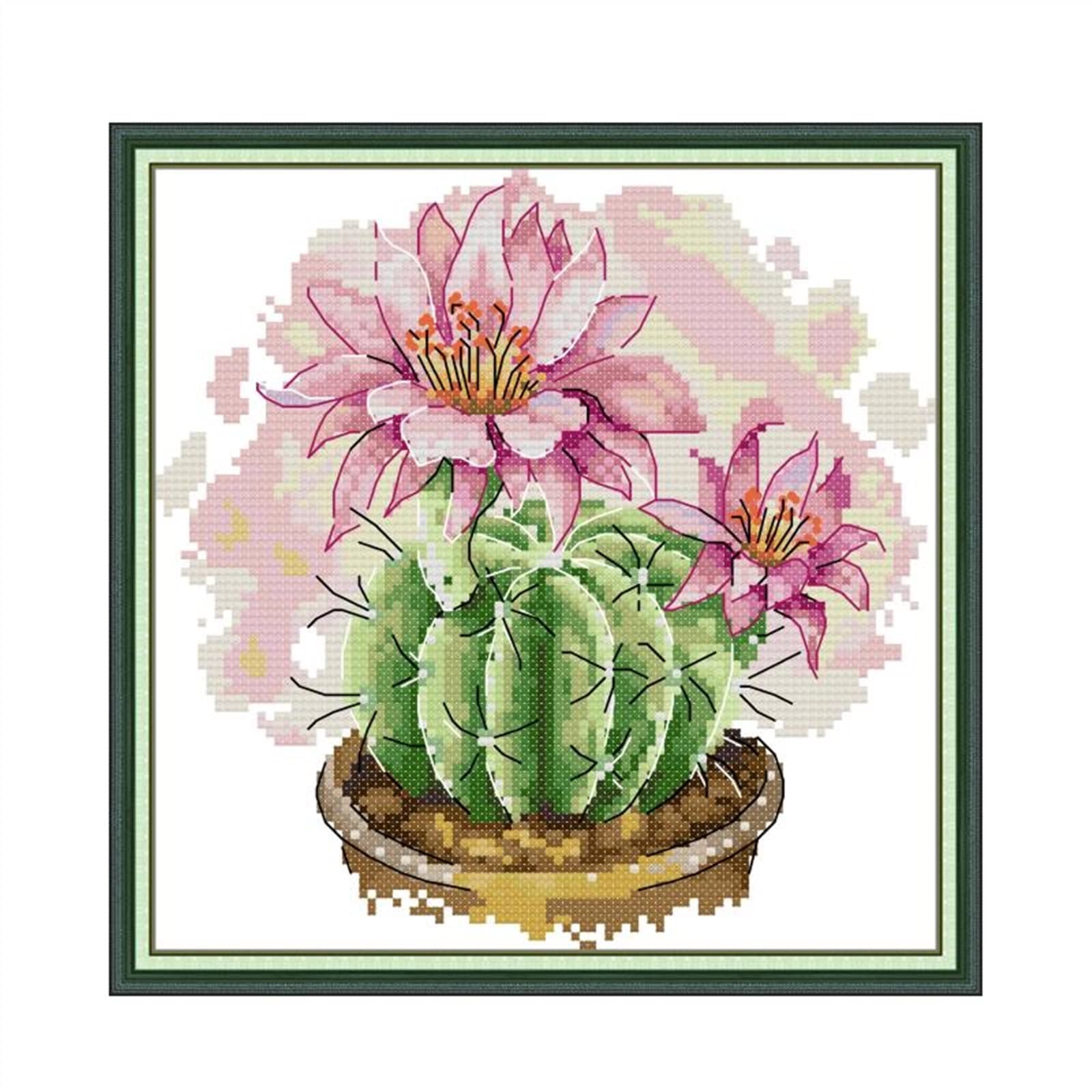 Kit point de croix cactus toile 14ct cadeau broderie fait main