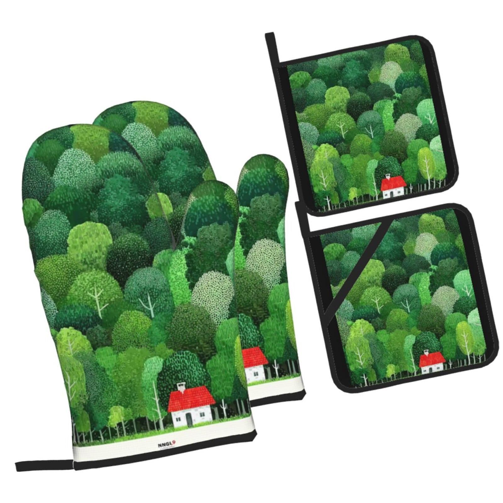 Gant four anti chaleur et antidérapant doux : lot de 4 gants de cuisine