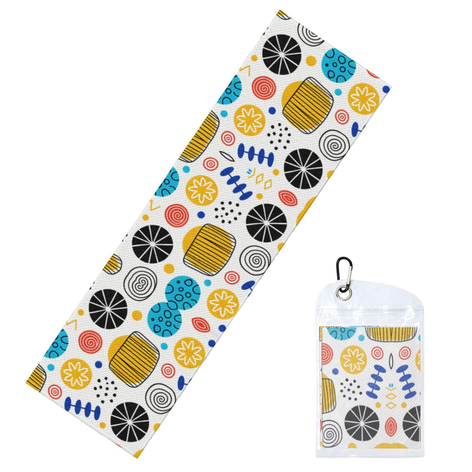 DUYIOKH Playful Geometric Pattern Print Cooling Towel, Portable Towel for Gym Workout Golf Beach World Cup Sports Hot Weather