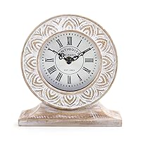 Hand‑Carved Boho Wooden Table Clock