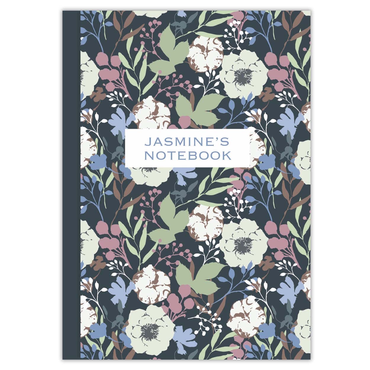 Paper Themes Notebook Personalised with Your Own Name or Text Notebooks for Men Women and Children (Night Flora, A4) — image 1