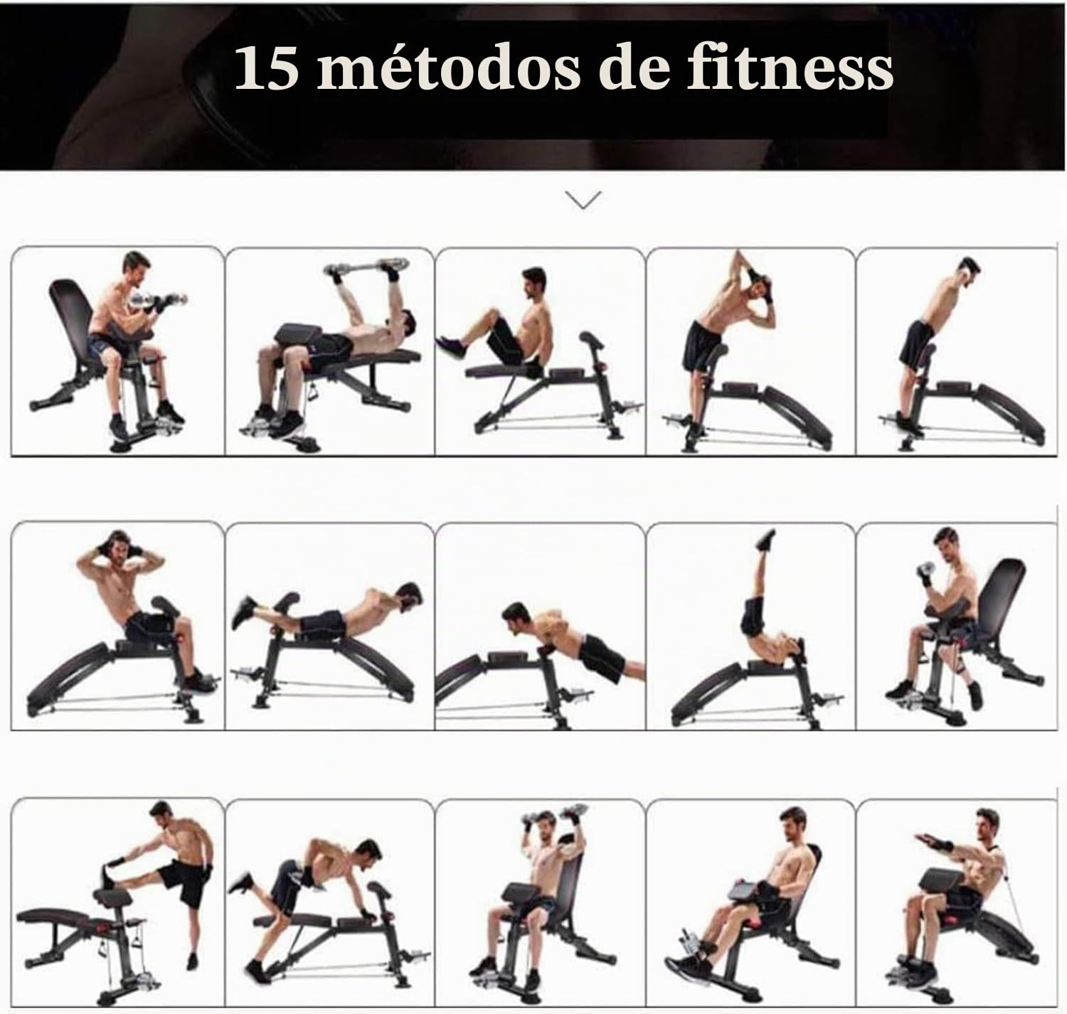 Banco de pesas ajustable con extensión de piernas y máquina de rizos, banco de entrenamiento todo en uno para gimnasio en casa, banco FID de inclinación para entrenamiento de fuerza de cuerpo completo