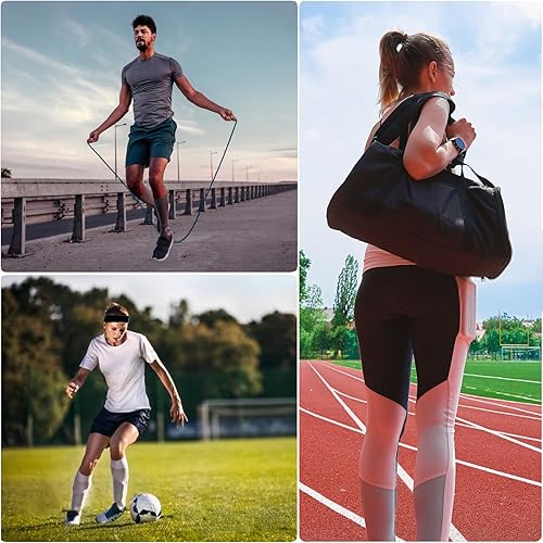 Miniatura 8 de Agility Ladder Speed Training Equipment Set-20ft Agility Ladder 4 Adjustable Hurdles Running Parachute Jump Rope Speed Training Equipment for Soccer