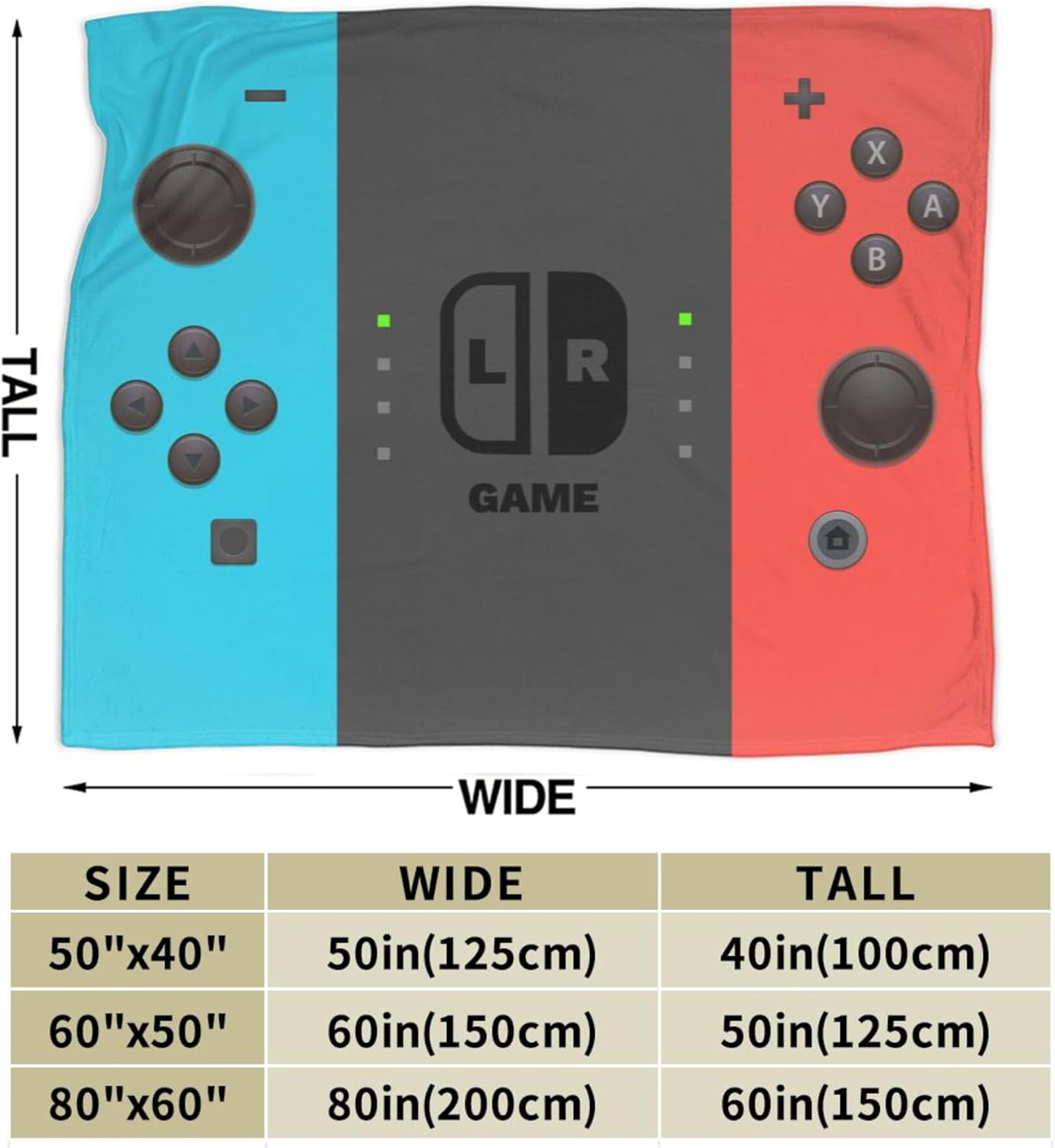 Gamer Throw Blanket for Boys, 320gsm Kids Blanket Fluffy Cozy Soft Warm Plush Lightweight for Boys Girls Baby Toddlers Gifts, Blanket Quilt for Bed Sofa Chair Couch (Game 80"x60")