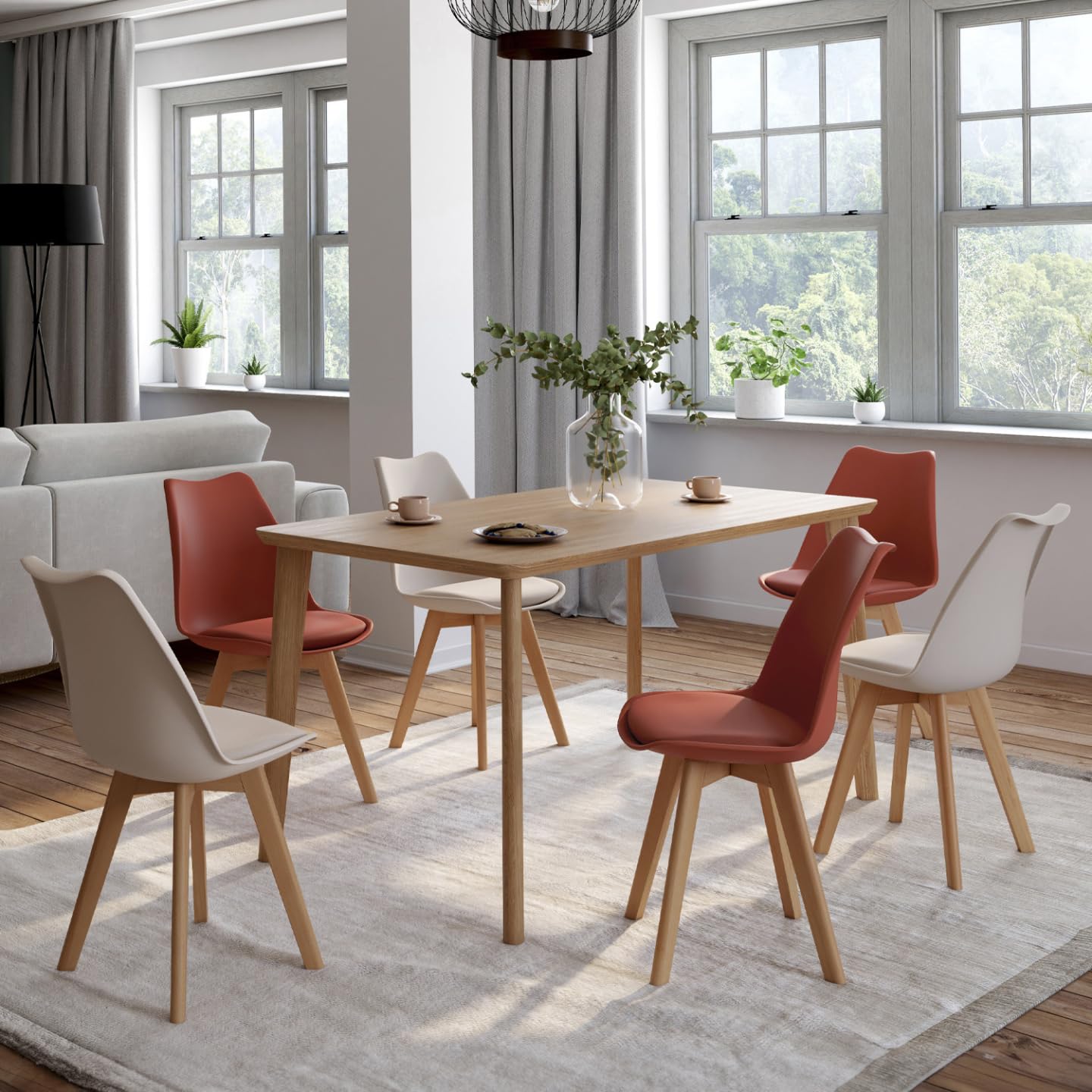 IDMarket - Lot de 6 chaises scandinaves SARA Mix Color