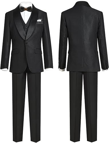 Miniatura 2 de ELPA - Conjunto de traje de esmoquin floral para niños, esmoquin juvenil ajustado