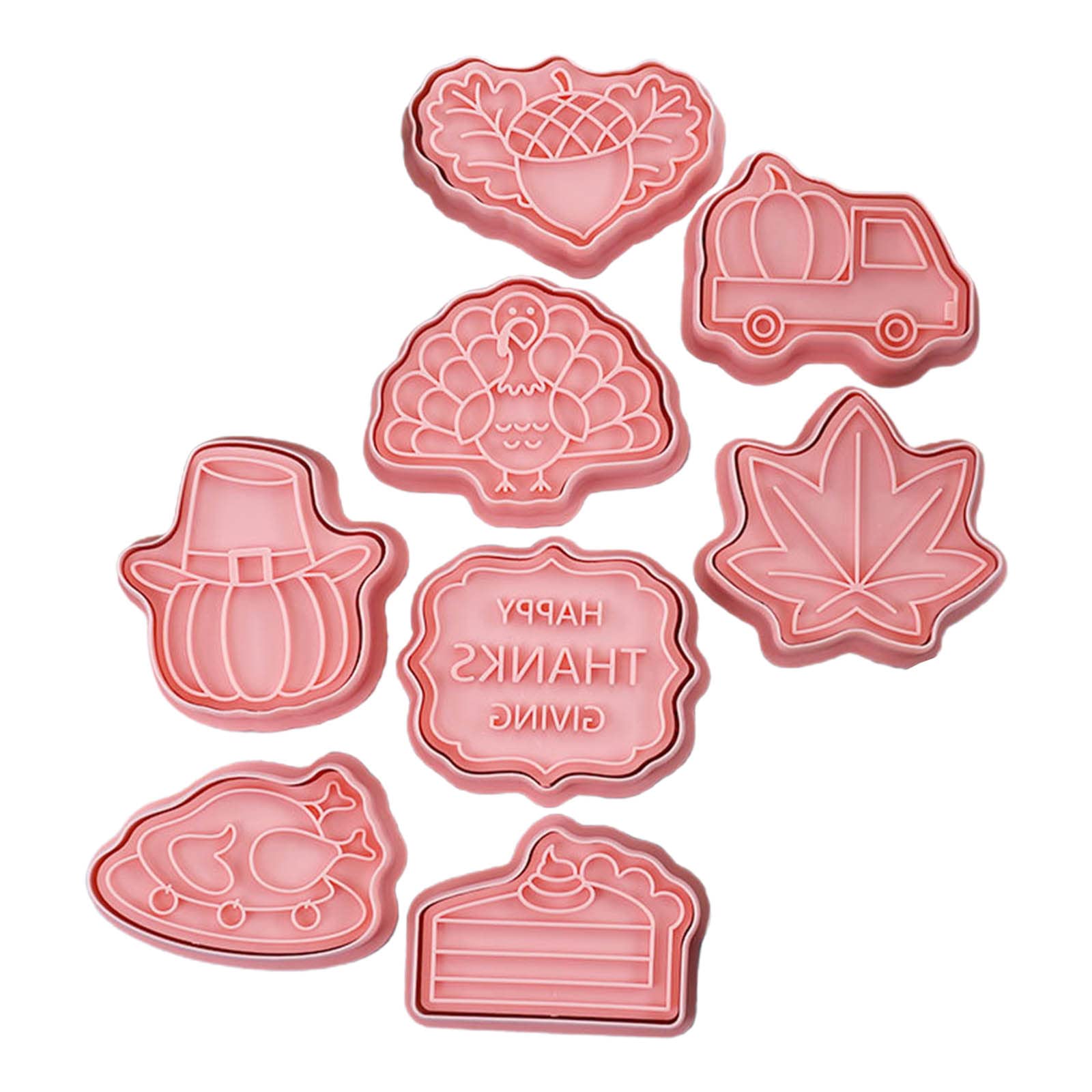 MALSSE Of 8 Thanksgiving Themed Cookie Cutter Thanksgiving Series Design Cookie for Baking for Kids