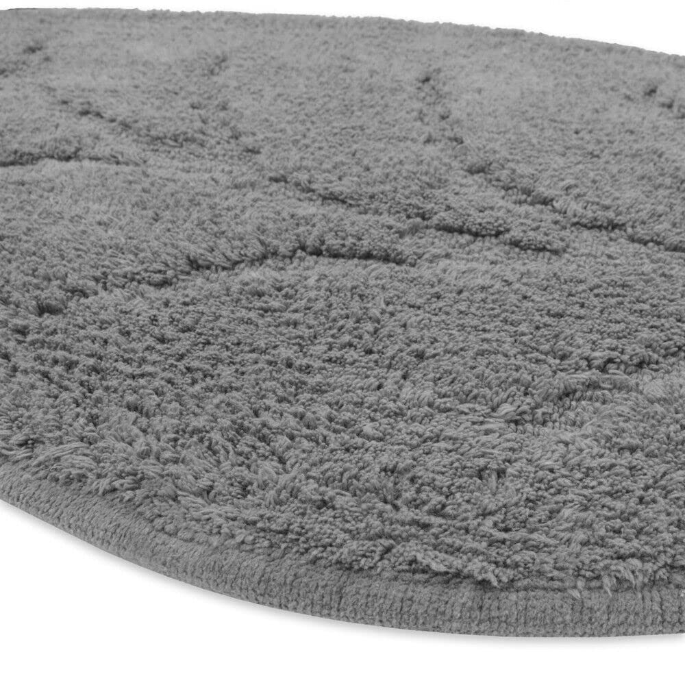 Tapis feuille de bain pur coton doux, chambre à coucher, couleurs absorbantes, lavable, modèle LEAF gris (F)