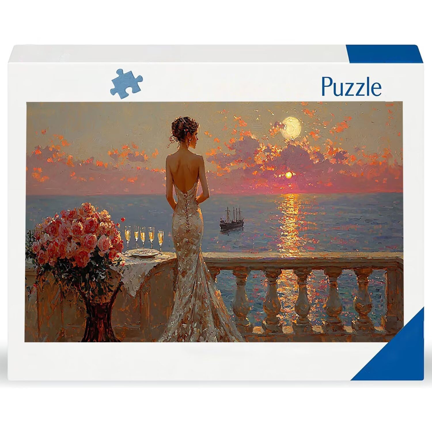 Puzzle 1692 Puzzle Erwachsene, EIN Herausforderndes Rätsel, Puzzles-Geschenk 179x31cm, Puzzlespiele für Die Ganze Familie, Geschenke für Frauen, Geschenke für Männer, Thema: Frau Meerblick j-773
