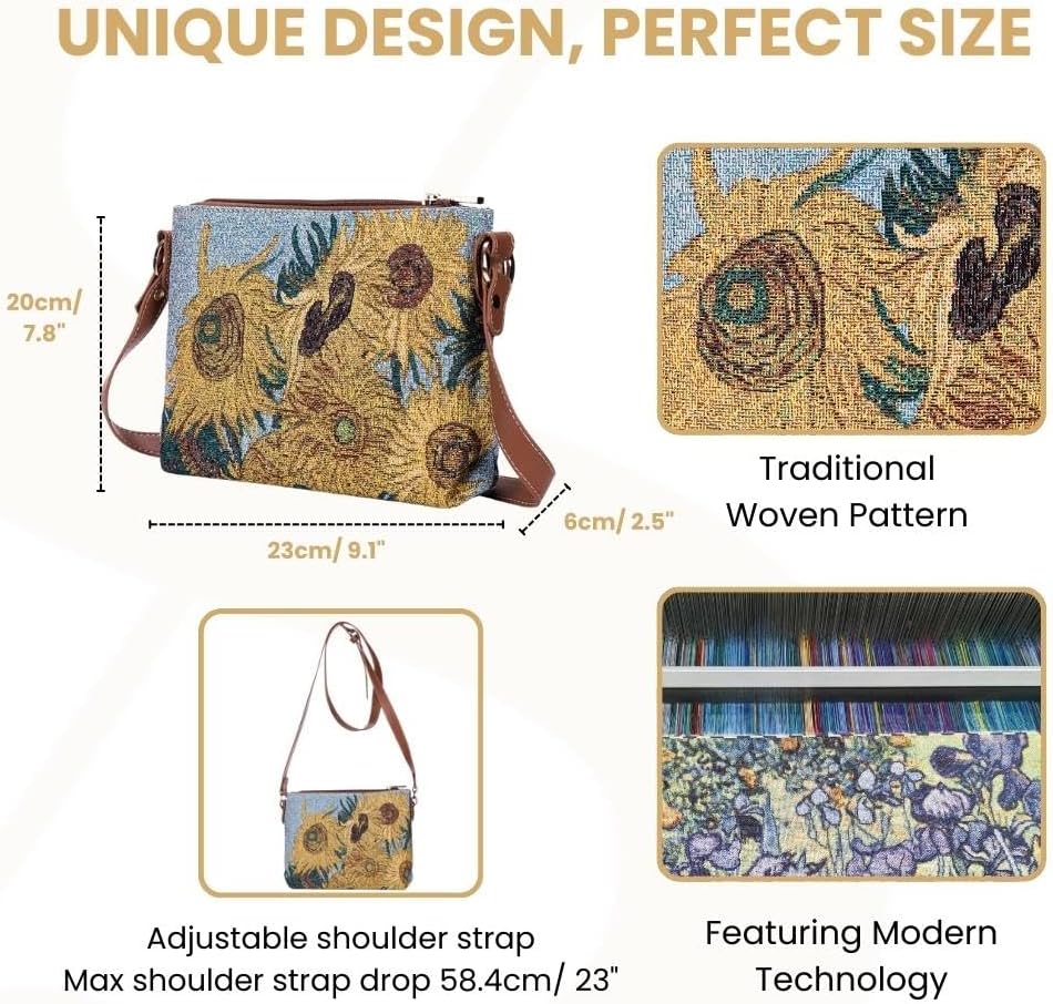 Signare Tapestry Womens Bags inspired by Vincent van Gogh, Sunflower