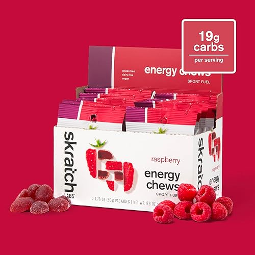 Miniatura 50 de Skratch Labs Energy Chews | Gomitas para correr, ciclismo y rendimiento deportivo | Alternativa de gel | Uva (paquete de 10) | Sin gluten, vegano