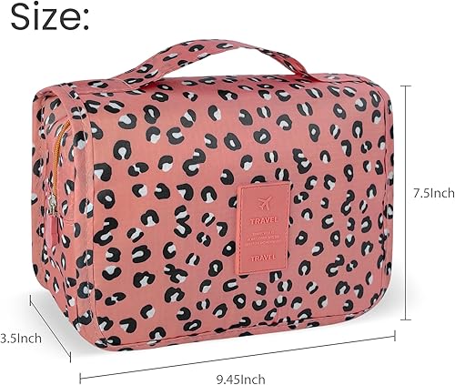 Miniatura 10 de Lcsmaokin Bolsa de aseo de gran capacidad con gancho para colgar para hombres y mujeres, bolsa de cosméticos de viaje impermeable, bolsa de