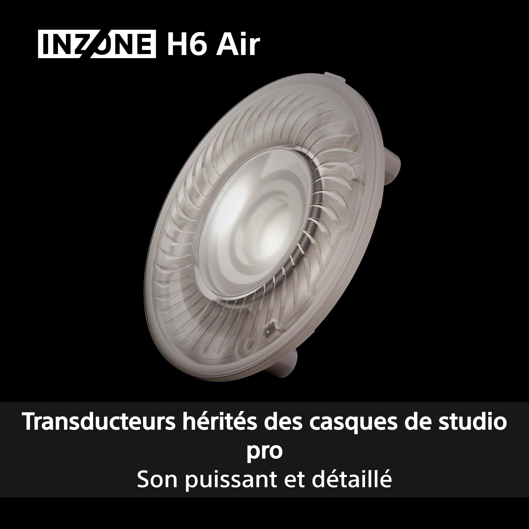 Casque Gaming Filaire Ouvert Sony INZONE H6 Air – Son Spatial 360° pour Le Gaming, Conception Ultra-légère de 199 g, Microphone à Perche Amovible, égaliseur personnalisé INZONE Hub – PC/PS5, Noir