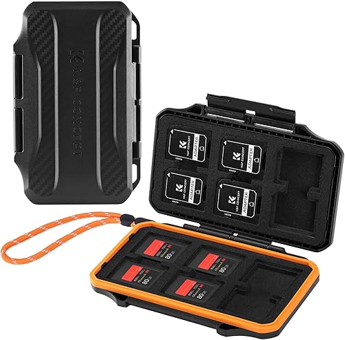 Miniatura 11 de K&F CONCEPT Estuche de 29 ranuras para tarjetas de memoria, estuche de transporte para tarjetas SD, CF, CFexpress, Micro SD, Nano SIM y Micro SIM