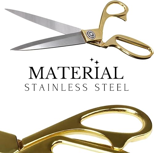 Miniatura 4 de Tijeras doradas de alta resistencia de 10.5 pulgadas, tijeras afiladas de acero inoxidable doradas de 10.5 pulgadas, tijeras profesionales de gran