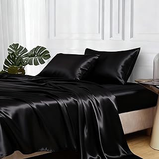 MR&HM Satin Bed Sheets Set with Deep Pockets