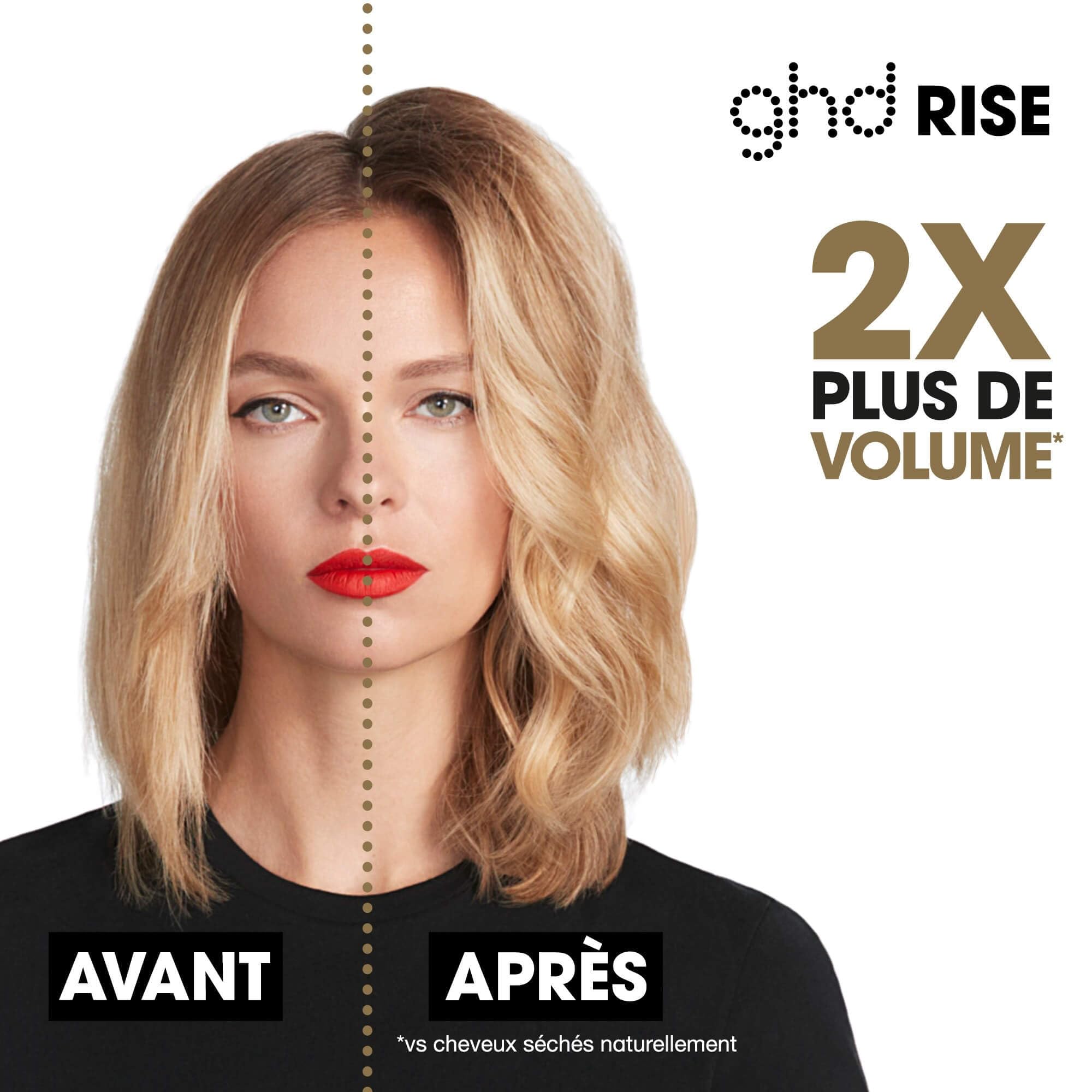 ghd - Brosse chauffante ghd Rise - Brosse chauffante Effet Brushing (Noir) - Effet brushing avec 2x fois plus volume - Utilisation sur cheveux secs - Sans chaleur extrême - Idéal tous types de cheveux