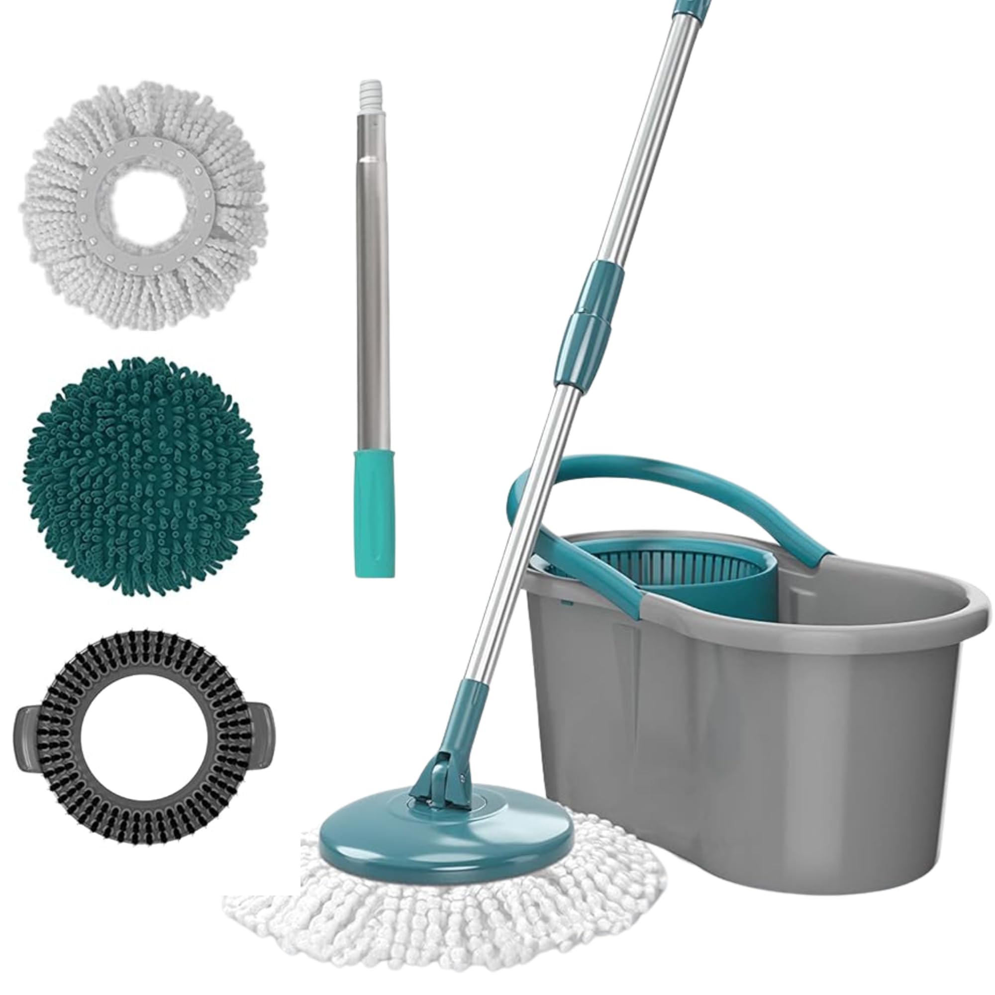 Kit Mop Giratorio Fit + 3 Refis Extras (microfibra, Tira Pó