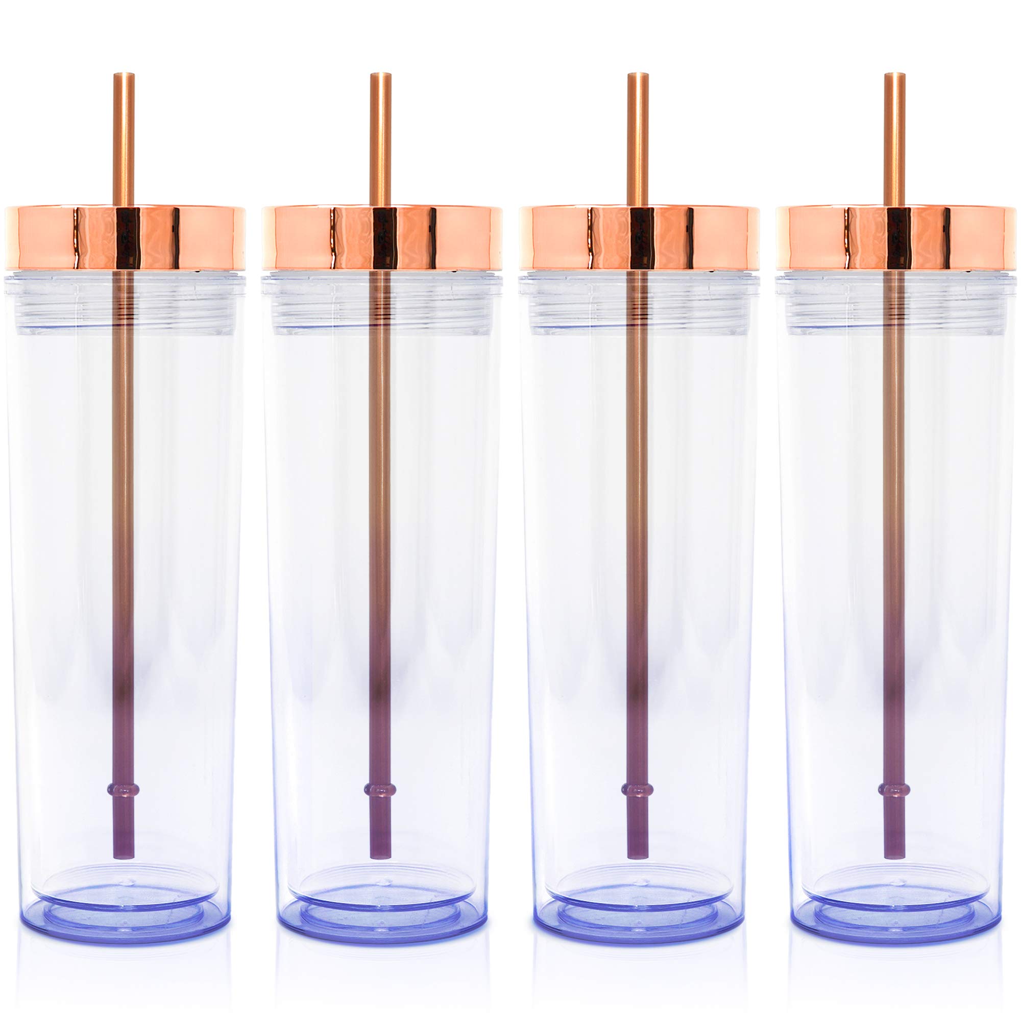 Buy 16 Oz Clear Double Wall Acrylic Tumblers Cups with Straw and