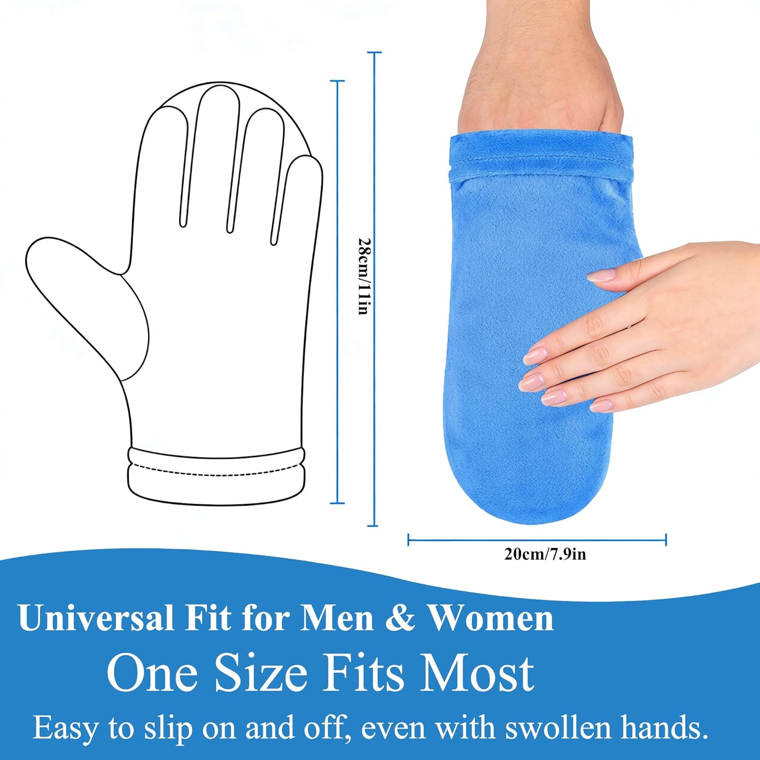 Hot & Cold Therapy Gloves | Ice & Heat Pain Relieving Mittens | Microwavable & Freezable, Arthritis, Finger & Hand Injuries, Carpal Tunnel - Small, Medium - Image 3