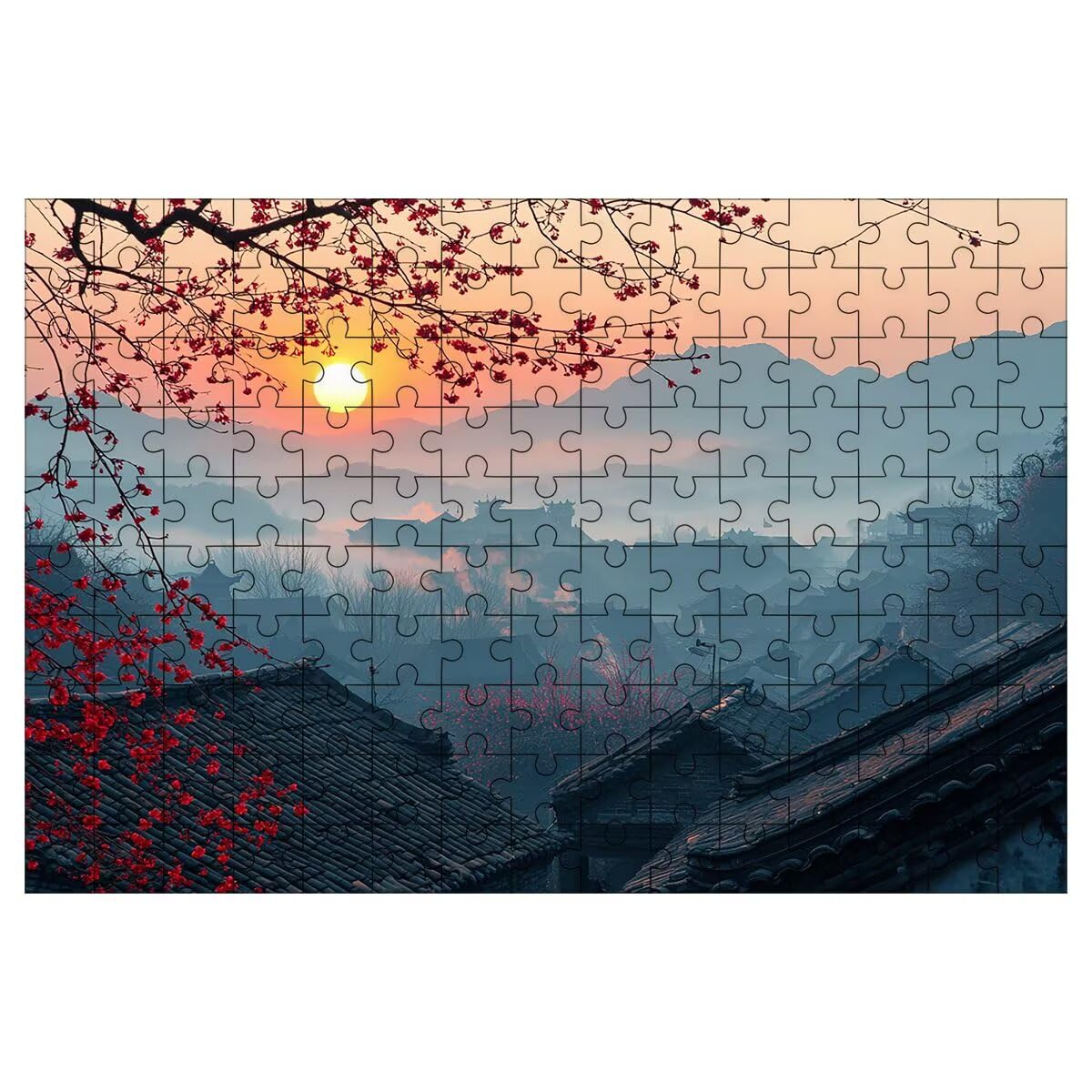 Puzzle 1500 Pezzi Retro, Puzzle Adulti Paesaggi in Legno, 87x57cm -1465