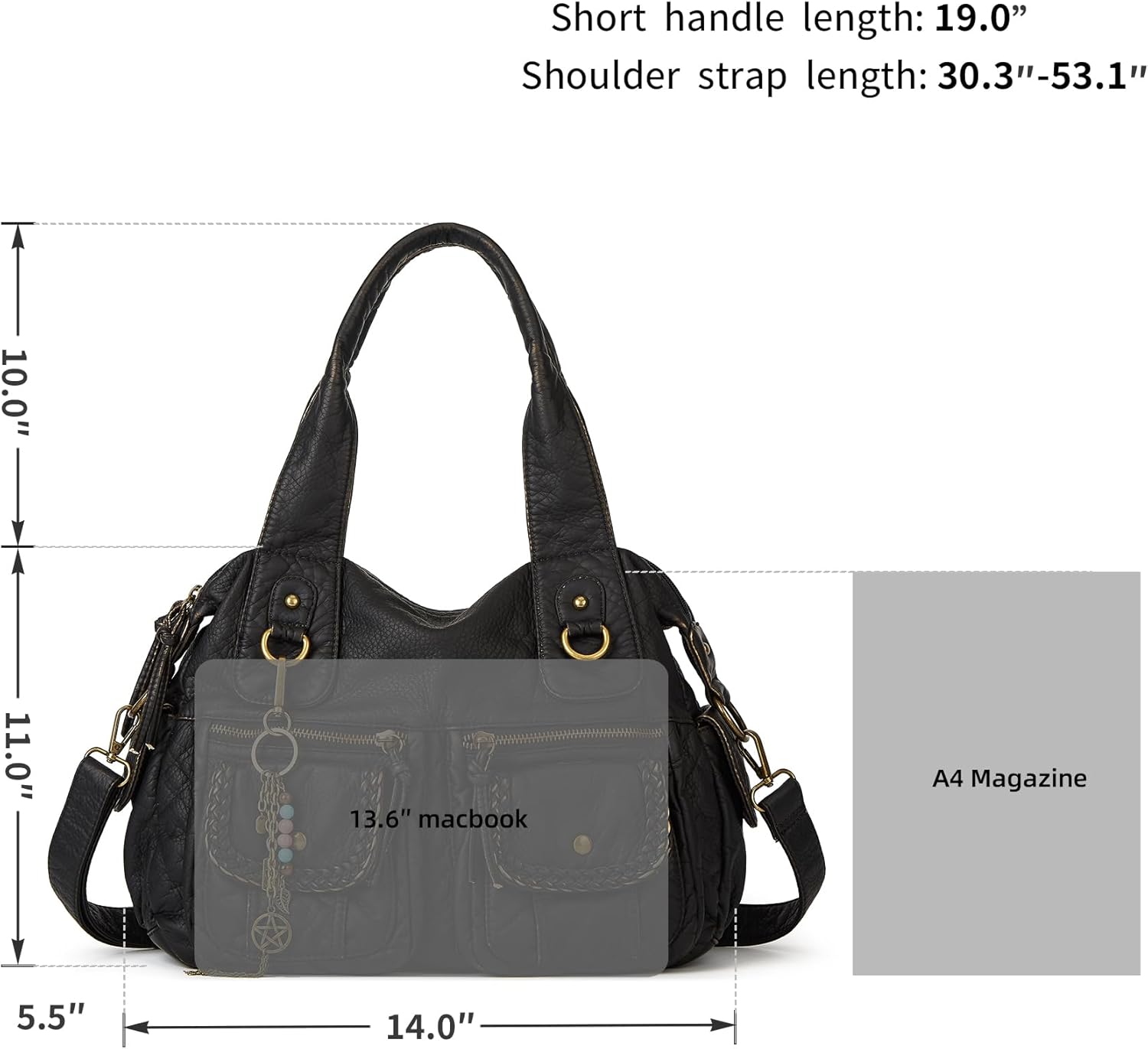 Worldlyda Women Canvas Hobo Purse Multi Pocket Tote Shopper Shoulder Bag Casual Top Handle handbag with Embroidery Ethnic - Image 6