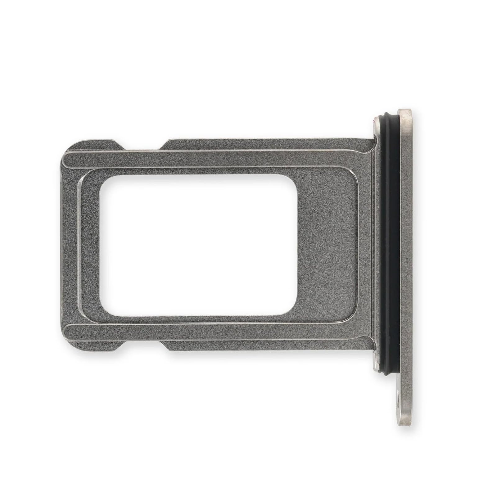 Supporto per slot per scheda SIM di ricambio per iPhone 15 Pro e 15 Pro Max (versione SIM singola) con anello di tenuta in gomma impermeabile + perno di espulsione aperto (titanio naturale)