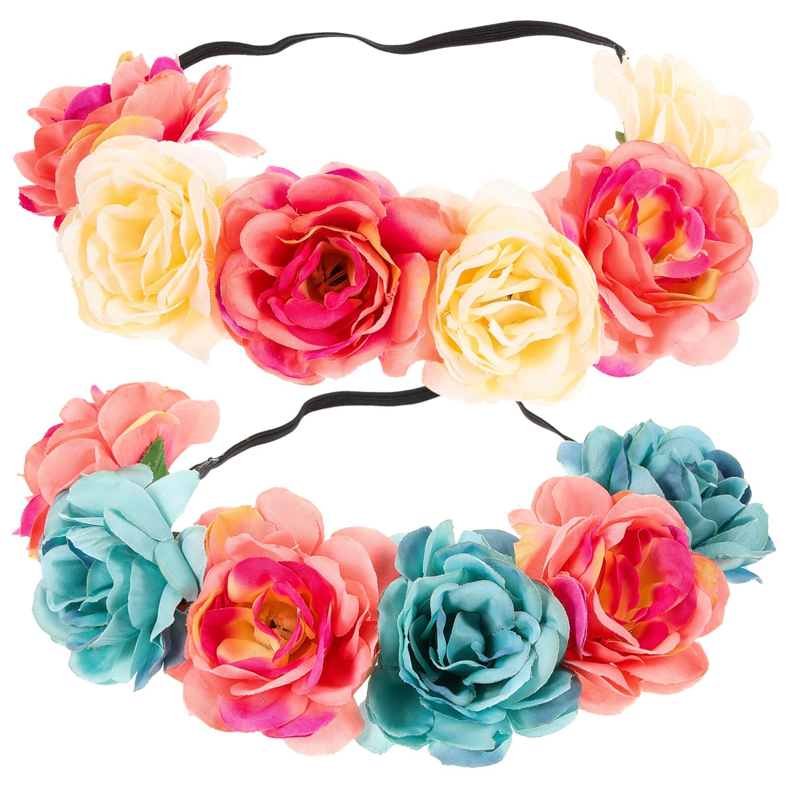 FRCOLOR Halloween Flower Hair Band Adjustable Simulated Rose Headband for Women and Girls Festival Party Headwear